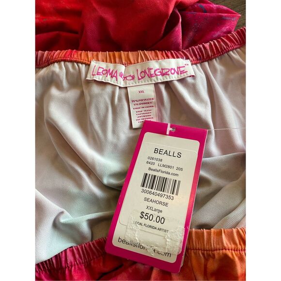 LEOMA LOVEGROVE XXLarge Short Sleeve Tropical Fun Seahorse Print Dress Coverup - Picture 3 of 4